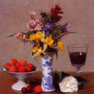 油画 花瓶红酒水果图片 油画 花瓶红酒水果图片