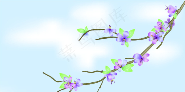 淡雅花卉卡片背景矢量素材