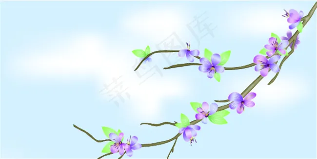 淡雅花卉卡片背景矢量素材ai矢量模版下载