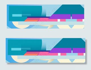 多彩儿童手绘卡通海报banner背...