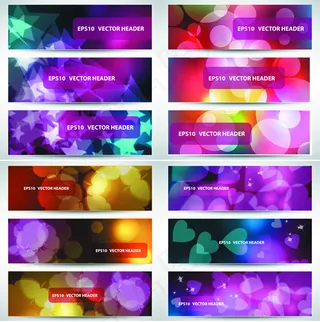 绚丽光影横幅矢量素材