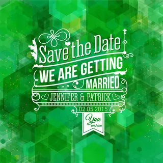 绿色梦幻背景婚礼请柬矢量素材