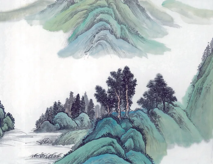 彩墨山水画