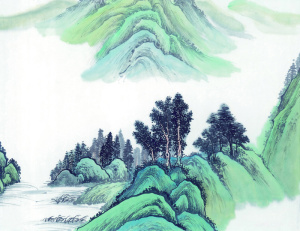 彩墨山水画