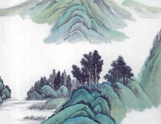 彩墨山水画