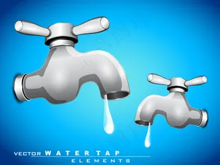 矢量3D不锈钢水龙头