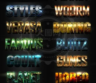 10款时尚绚丽的科技艺术字PS样式...