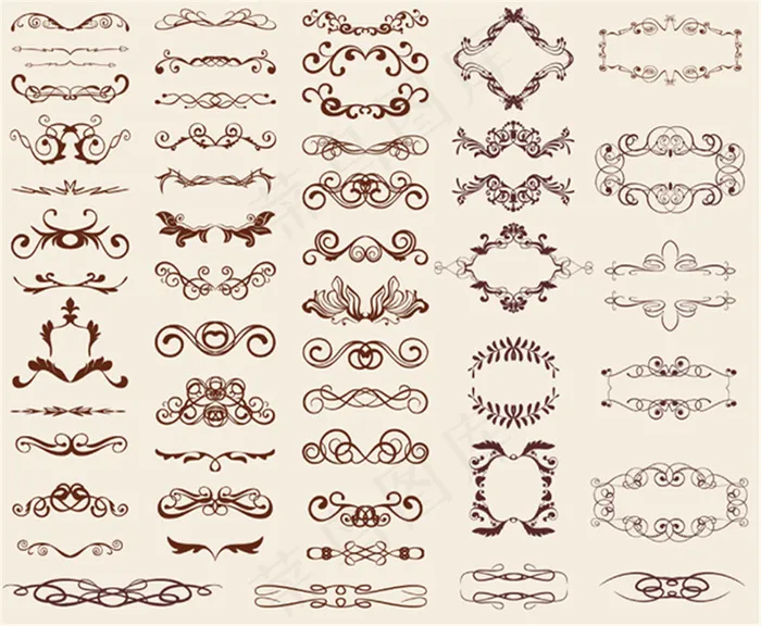 简洁花纹装饰矢量素材ai矢量模版下载