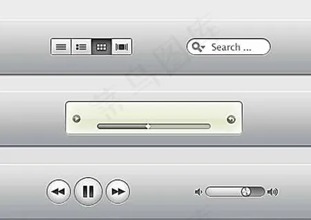 银灰色音乐播放器UI界面