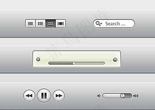银灰色音乐播放器UI界面