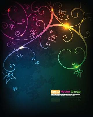 梦幻花纹背景矢量素材