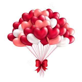 节日元素气球爱心气球png素材