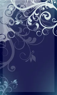 手绘白色花纹蓝底背景