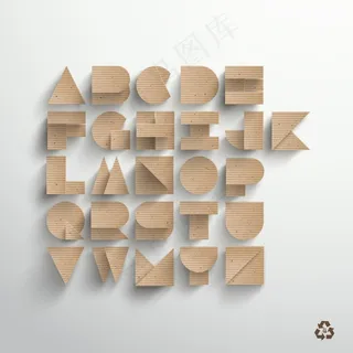 创意硬纸板字母设计矢量素材