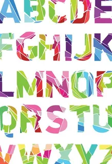 创意拼接英文字母矢量图 AI