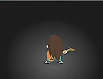 Q版男孩弹吉他flash动画