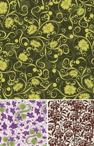 花卉植物花纹底纹矢量图 AI