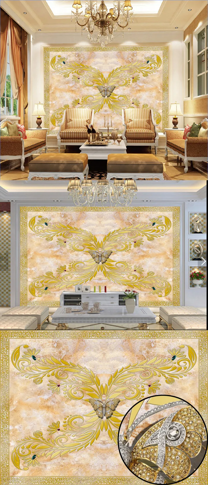 高清欧式蝴蝶花纹大理石纹电视背景下...(9449X7559(DPI:80))psd模版下载