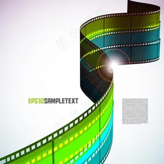 蜿蜒伸展电影胶片背景矢量素材