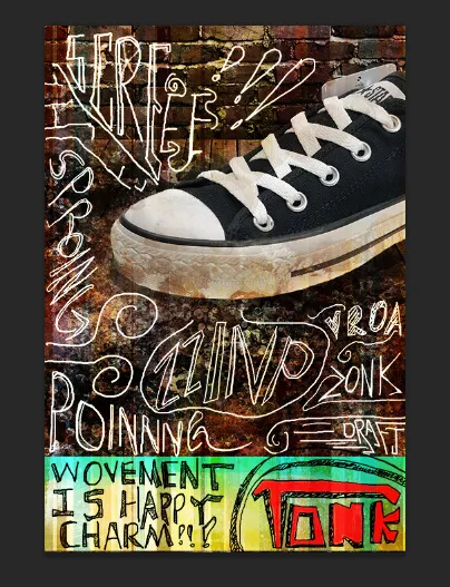 手绘纹理涂鸦文字psd模版下载