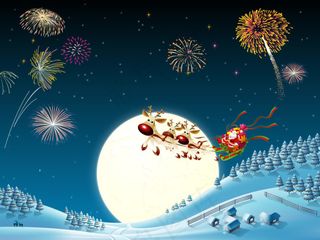 圣诞节夜景烟花