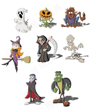 卡通万圣节人物