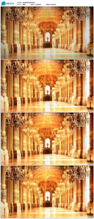 欧式金色教堂婚礼婚庆视频素材