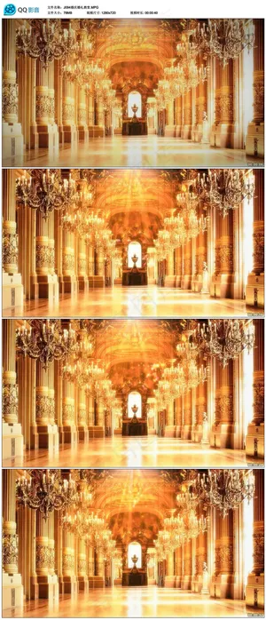 欧式金色教堂婚礼婚庆视频素材