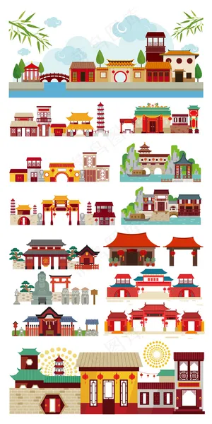 中国古代房屋建筑EPS素材