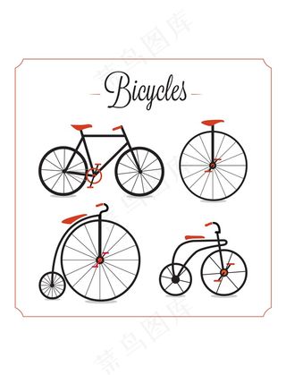 自行车矢量图交通元素