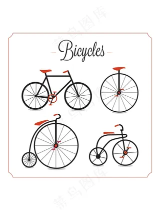 自行车矢量图交通元素