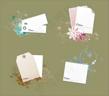 花纹标签矢量图素材动感花边