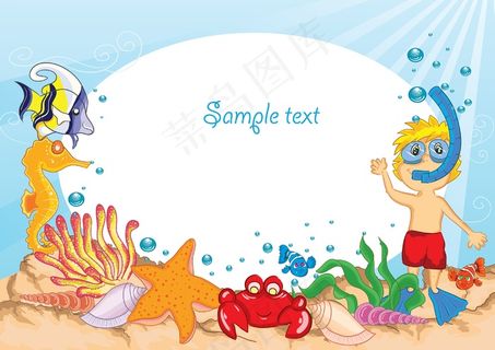 卡通夏季背景矢量插画 卡通夏季背景矢量插画