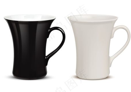 黑白马克杯矢量素材