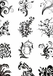 花的曲线矢量集