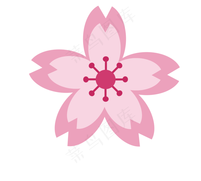 卡通樱花矢量贴图,免抠元素(2000*1800px 300 dpi )psd模版下载