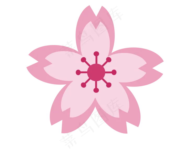 卡通樱花矢量贴图,免抠元素(2000*1800px 300 dpi )psd模版下载