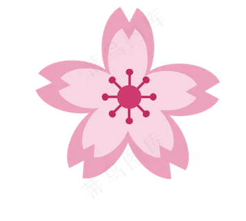 卡通樱花矢量贴图,免抠元素