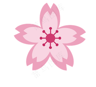 卡通樱花矢量贴图,免抠元素