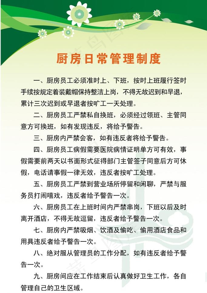 厨房日常管理制度图片