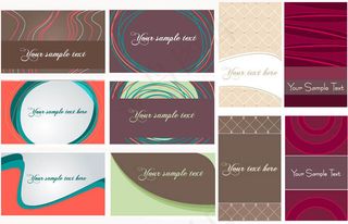 动感线条圈圈花纹名片卡片矢量素材