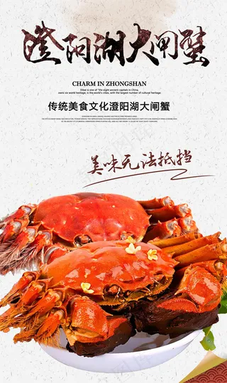 创意唯美清晰澄阳湖大闸蟹