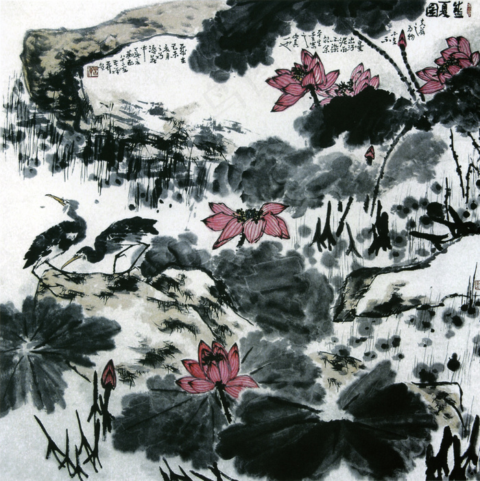 国画盛夏图