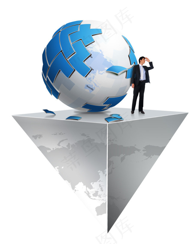 站在高台上的商务人士