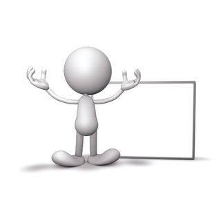 拿着空白广告牌的3d小人图片