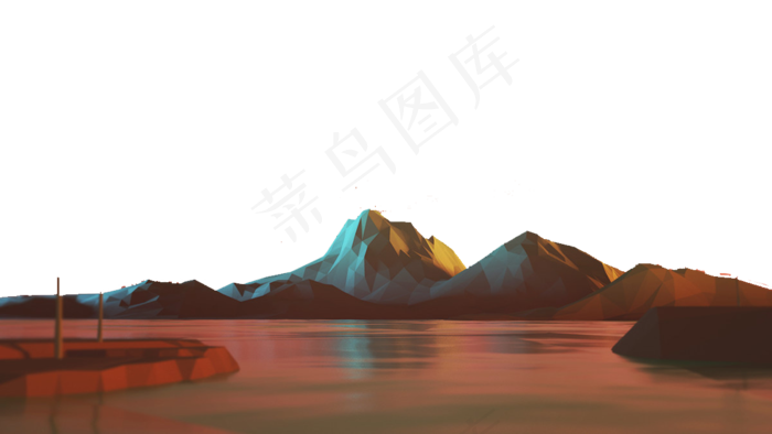 c4d城市建筑岛屿立体建筑PNG素...