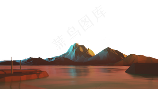 c4d城市建筑岛屿立体建筑PNG素...