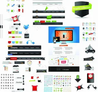 网页导航菜单按钮图标图片