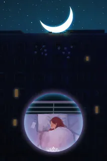 睡梦中的女孩晚安背景素材 睡梦中的女孩晚安背景素材