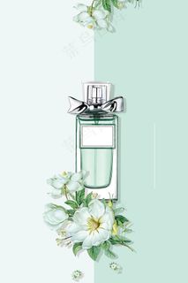 绿色时尚创意香水化妆品背景
